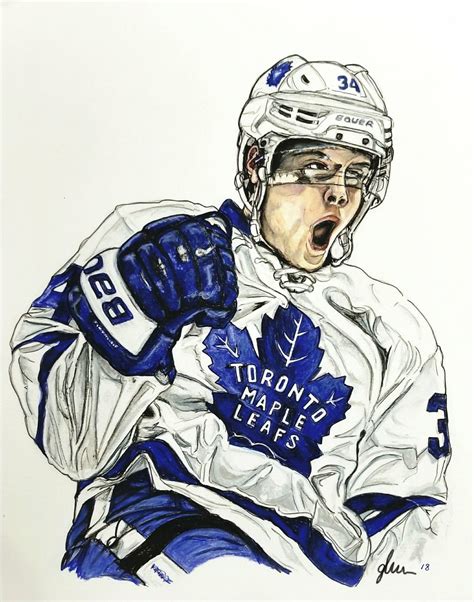 Auston Matthews drawing by Glen Kertes RUDoomsday Art | Sports art ...