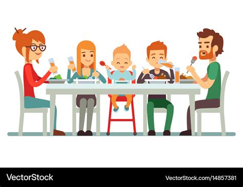 Family Dinner Table Clipart