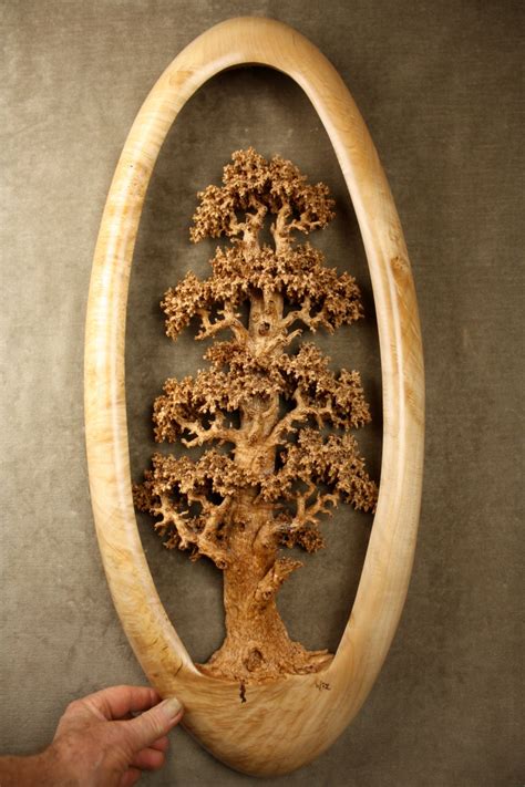 Expensive best of etsy carved wood Oak Tree wood carving wall