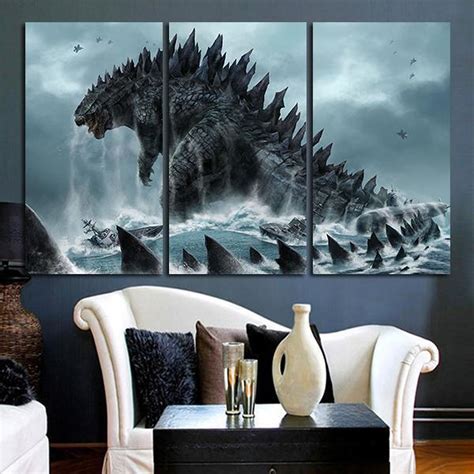 Godzilla King Of Monsters Movie 3 Pieces – 3 Panel Canvas Art Wall ...