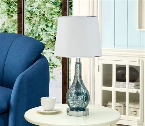 Ardoch Aqua Blue Glass Table Lamp – Set of 2 – 2kfurniture