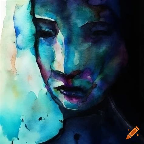 Watercolor representation of depression on Craiyon