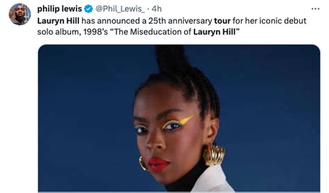 Lauryn Hill Announces 'Miseducation Of Lauryn Hill' 25th Anniversary ...