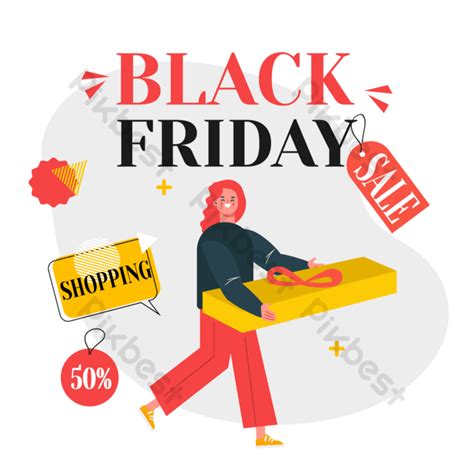 Cartoon Drawing Black Friday Shopping Box Illustration PNG Images | EPS Free Download - Pikbest