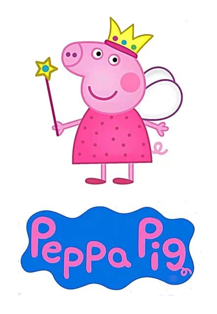 PEPPA PIG FAIRY Edible Cake Topper/Border/Wrap. Wafer Card/Icing Sheet ...