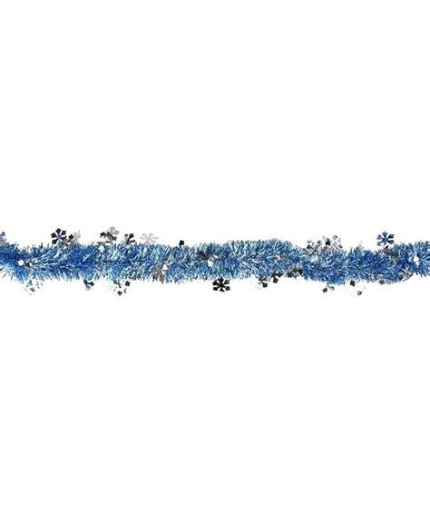 Northlight 12' Blue Christmas Tinsel Garland with Silver Holographic ...