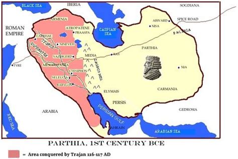 Parthian Empire losses to Rome 116-117 AD