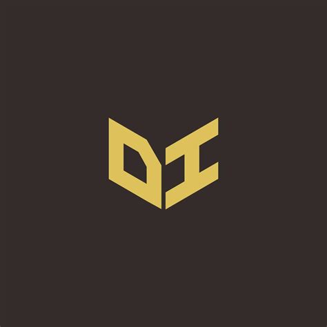 DI Logo Letter Initial Logo Designs Template with Gold and Black ...