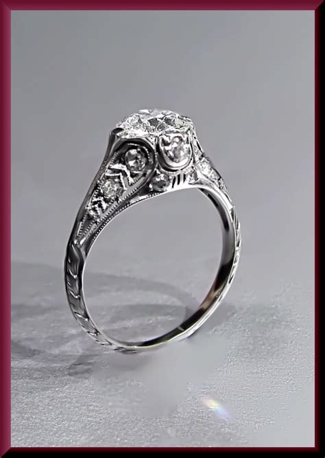 Art Deco Engagement Ring Antique Engagement Ring Art Deco Ring Vintage Ring Alternative Ring ...