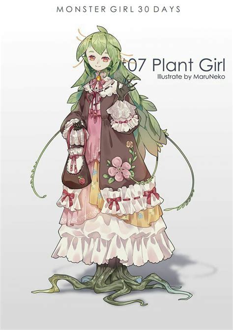 #07 Plant girl Monster girls 30 days challenge MaruNeko Anime Monsters ...