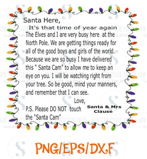 Santa Cam Letter Template, Santa Cam Letter Download, Santa Cam Letter ...