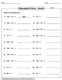 Standard and Expanded Form Worksheets