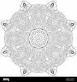 Hand drawn zentangle Circular Ornament For coloring Page Stock Vector  sketch template