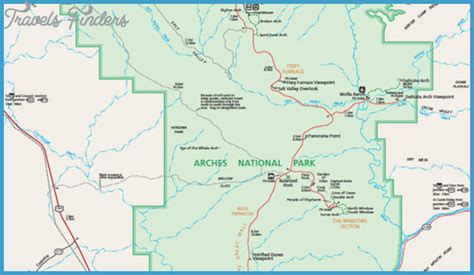 Arches National Park Hiking Map - TravelsFinders.Com