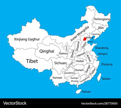 Beijing province map china map Royalty Free Vector Image