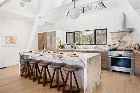 Sloped Ceiling Design For Contemporary Kitchen