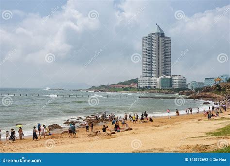 Beach in Qingdao editorial photography. Image of blue - 145572692