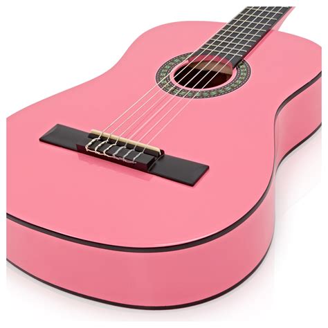 Deluxe Junior Classical Guitar, Pink, by Gear4music - Box Opened at Gear4music