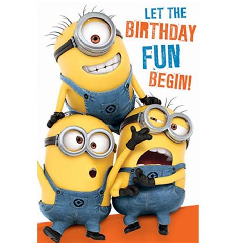 Birthday Fun Minions Birthday Card With Door Hanger (DE038) - Character Brands