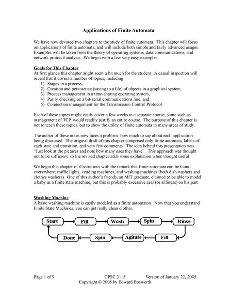 Applications of Finite Automata - This chapter will focus on applications of finite automata ...