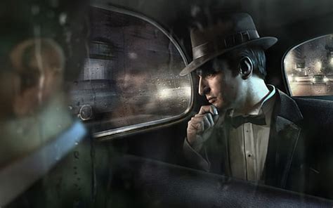 Online crop | HD wallpaper: Gangster painting, male character wearing beige fedora hat, mafia ...