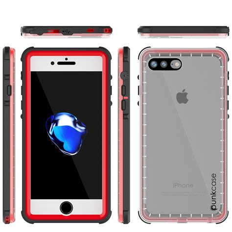 PUNKcase CRYSTAL Red Apple iPhone 8+ Plus Waterproof Case – punkcase