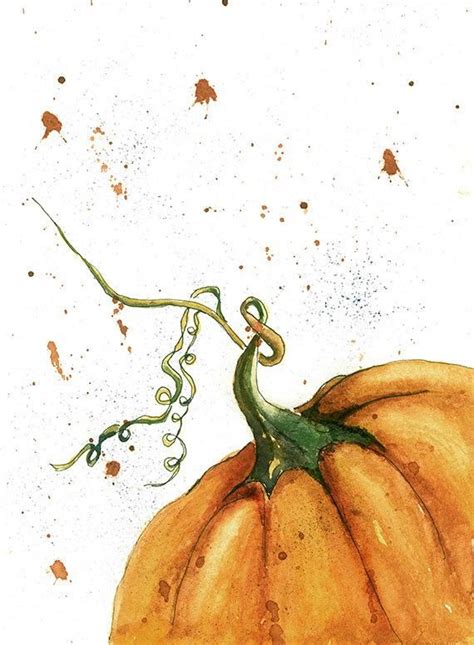 Pumpkin Print From Original Watercolor - Etsy | Autumn art, Fall watercolor, Autumn painting