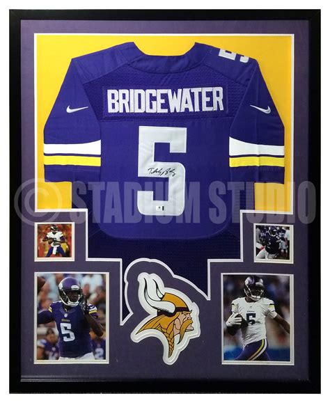 Teddy Bridgewater Autographed Framed Vikings Jersey - The Stadium Studio