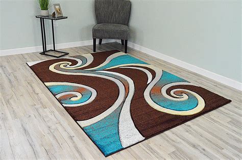 PREMIUM 3D Effect Hand Carved Thick Modern Contemporary Abstract Area Rug Design 327 Mocha ...