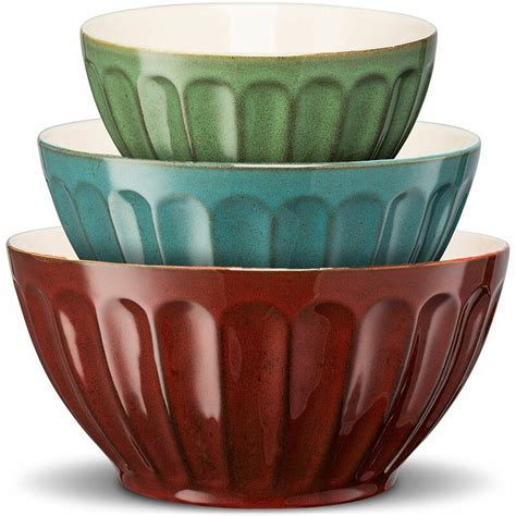 Kook 3 Piece Ceramic Mixing Bowl Set & Reviews | Wayfair