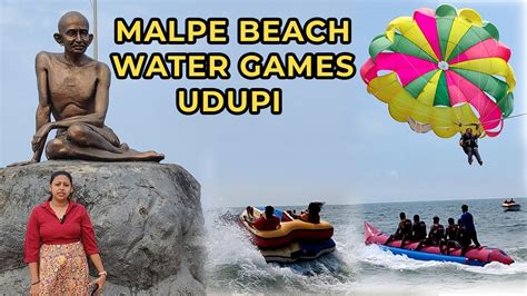 Malpe Beach Udupi | Water Sports Activities in Malpe Beach | Parasailing - YouTube