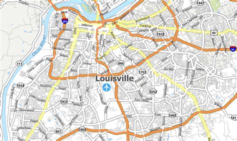 Map of Louisville KY - GIS Geography