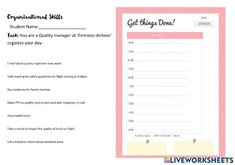 Printable Organizational Skills Worksheets - SkillsWorksheets.com