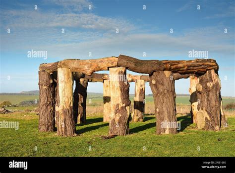 Woodhenge in Dorset is the caricature of the famous Stonehenge Stock Photo - Alamy