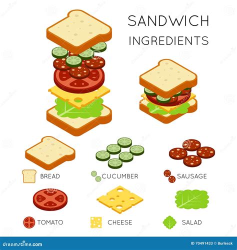 Sandwich Ingredients Food Illustration Royalty-Free Cartoon ...