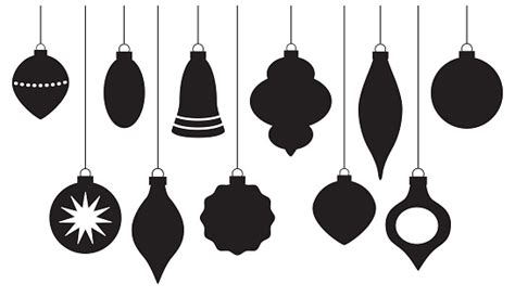 Christmas Ornament Silhouettes Stock Illustration - Download Image Now ...