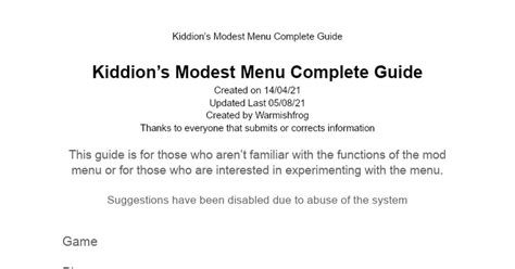 Entire Guide to Kiddion's Mod Menu : r/Kiddions