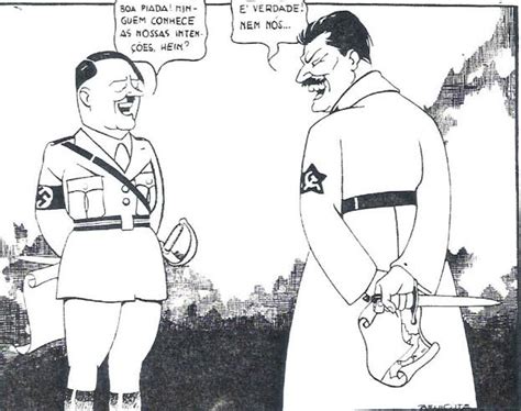 1939 cartoon by Belmonte satirizing the Molotov-Ribbentrop Pact. - Images Images