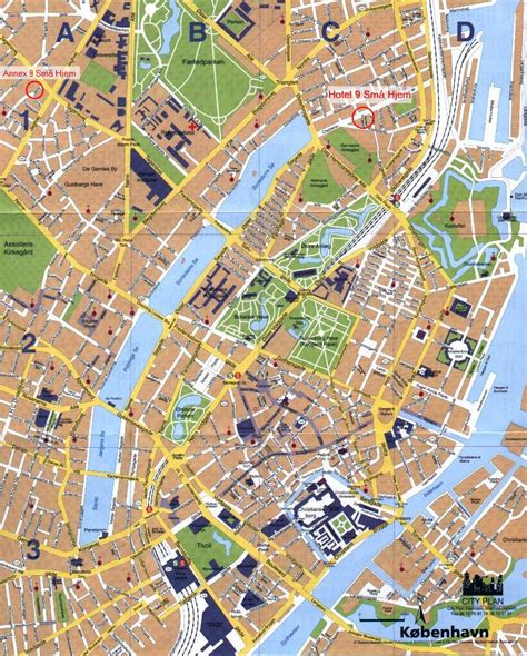 Large detailed tourist map of Copenhagen city. Copenhagen city large ...