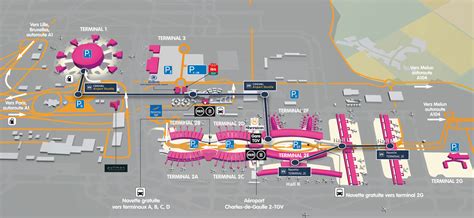 Map of Paris airport transportation & terminal
