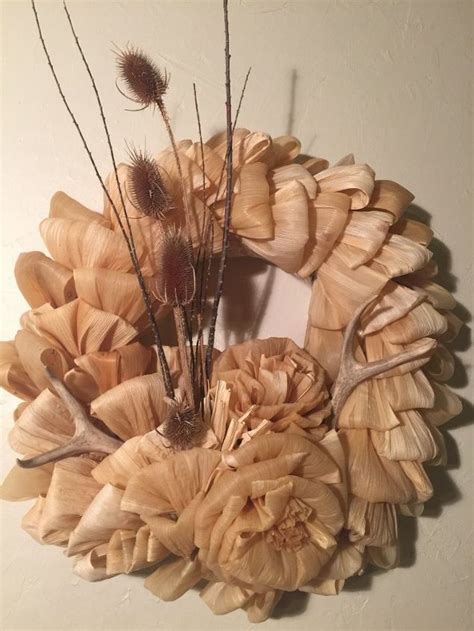 Corn Husk Wreath With Deer Antlers. | Hometalk