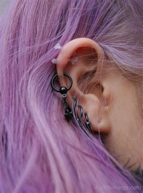 Black Rings Ear Piercing