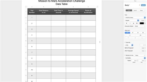 Making a Data Table Worksheet Pretty - YouTube