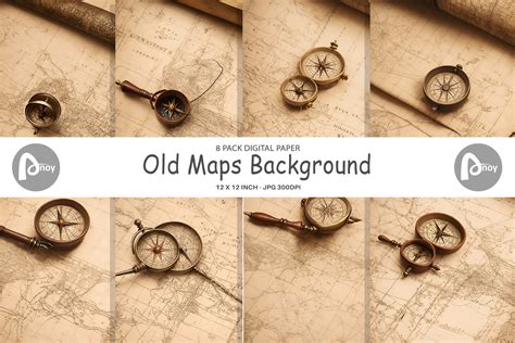 Digital Paper Old Maps Background Graphic by Artnoy · Creative Fabrica