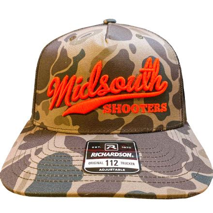 Richardson 112 Bark Classic Camo Front & Brown Mesh Trucker Cap With Midsouth 3D Style by ...