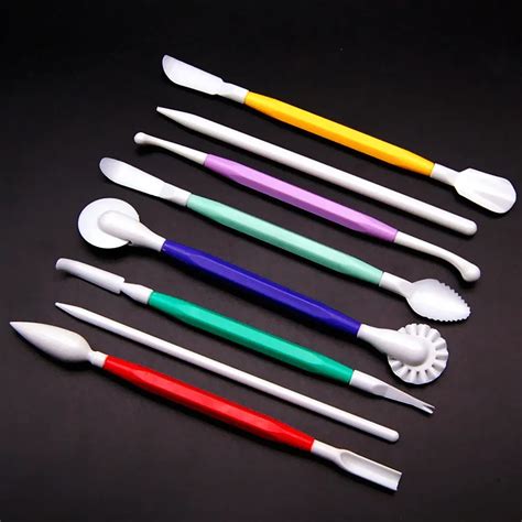 NEW 8pcs Fondant Cake Decorating Modelling Tools 16 Heads Flower Decoration Pen Pastry Craft ...