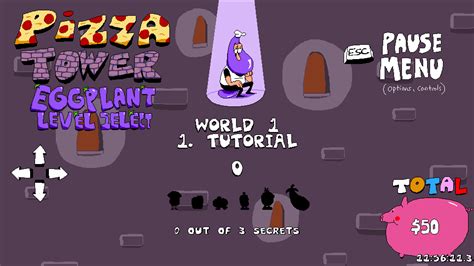 Pizza Tower Eggplant level select [Pizza Tower] [Mods]