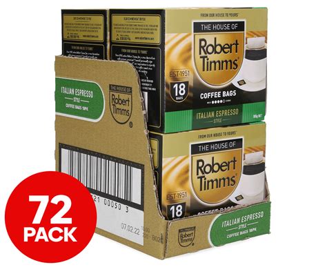 4 x 18pk Robert Timms Italian Espresso Style Coffee Bags | Catch.com.au