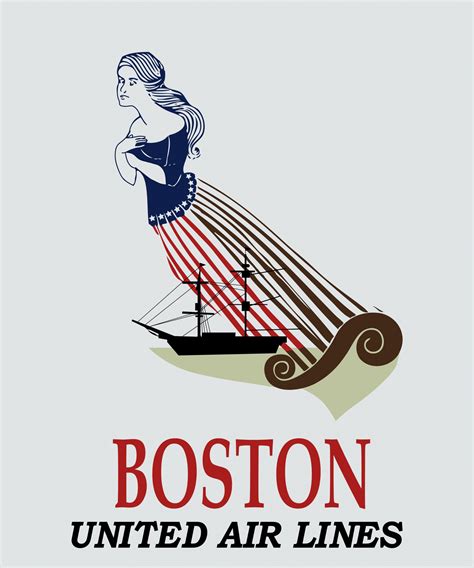 Boston Airlines Vintage Poster Free Stock Photo - Public Domain Pictures
