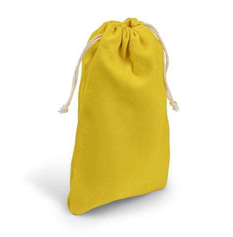 Yellow Canvas Drawstring Bags 4" X 6" Set of 100 - No Plastic Shop